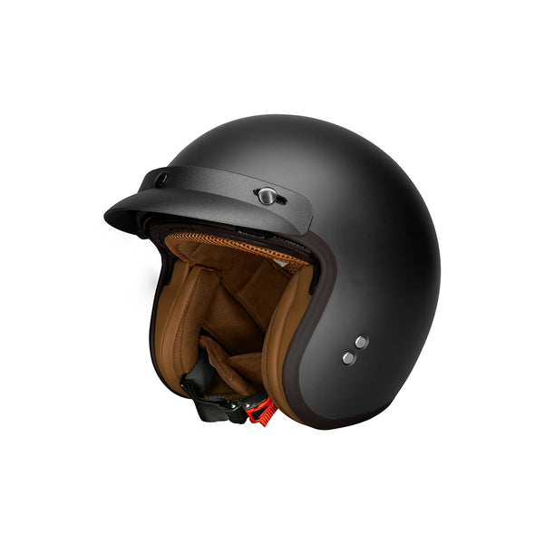 Black matte motorcycle helmet, open helmet & Detachable Magnetic Goggles