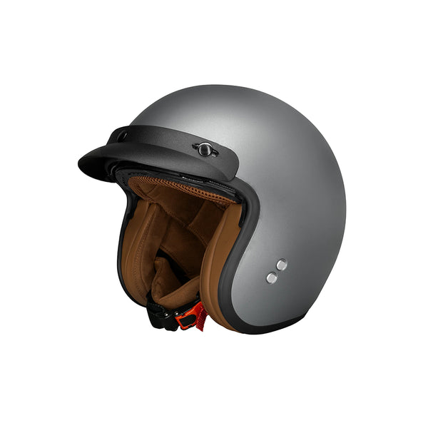 Grey frosted motorcycle helmet, open helmet & Detachable Magnetic Goggles