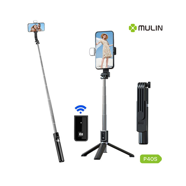 MULIN Mini Selfie Sticks with Remote Control P40s