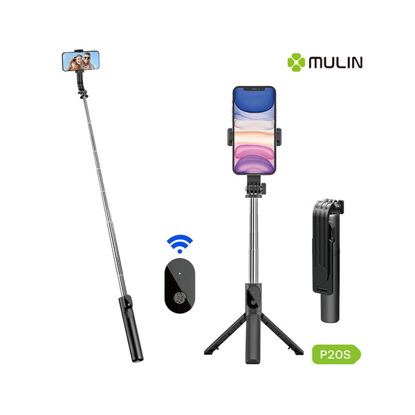 MULIN Mini Selfie Sticks with Remote Control P20S